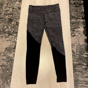 Lululemon Speed Wunder Leggings Black Polka Dot Asymmetrical
